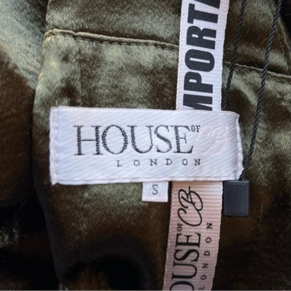 🧜‍♀️ NWT House of CB Zahra V-neck Drape Khaki Green Fishtail Mermaid Maxi Dress - Picture 11 of 13